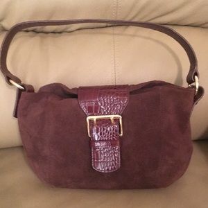 Ralph Lauren Chocolate Suede Shoulder Handbag